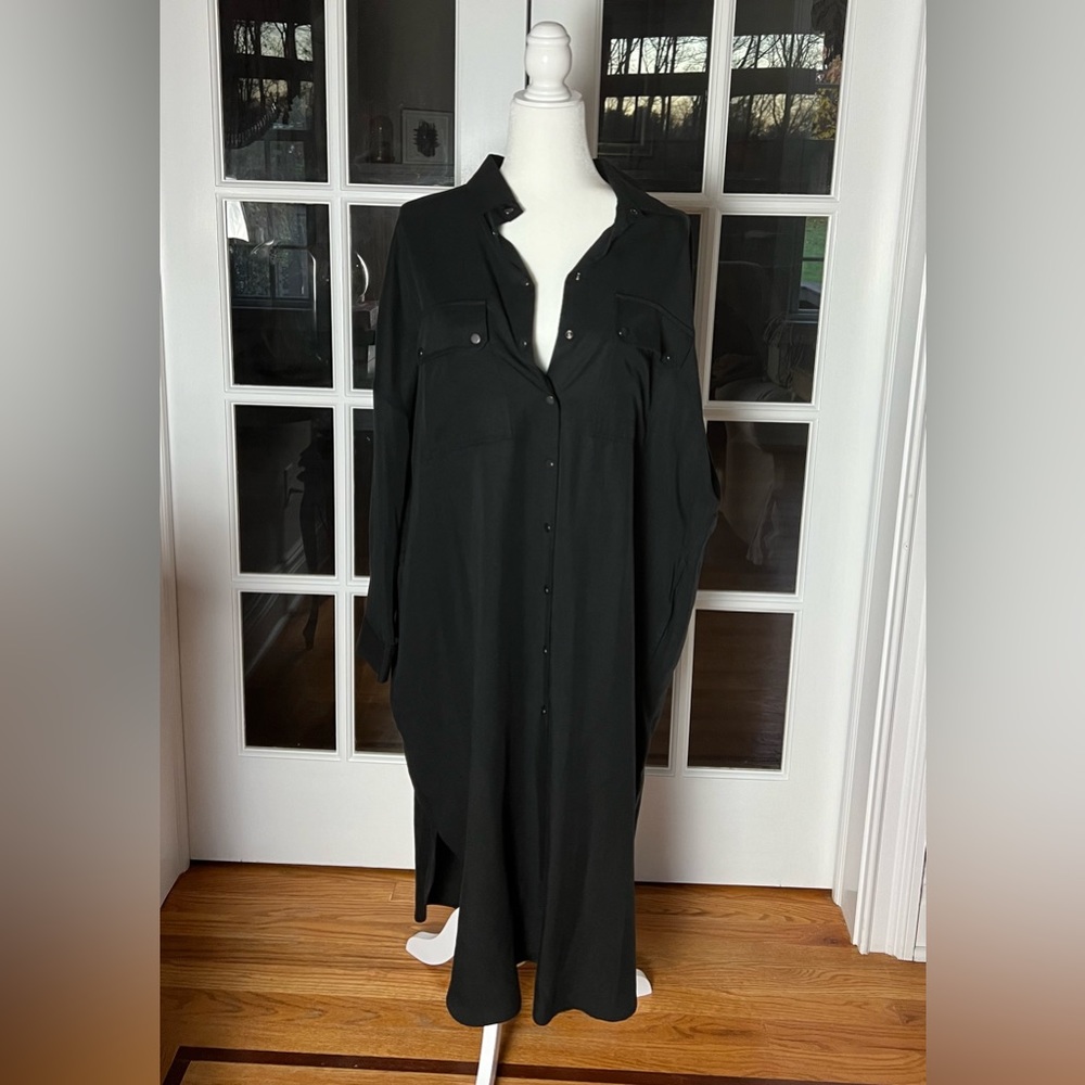 NWT Zara “The Brenda Shirt” Button Down Shirt Dress Sz L